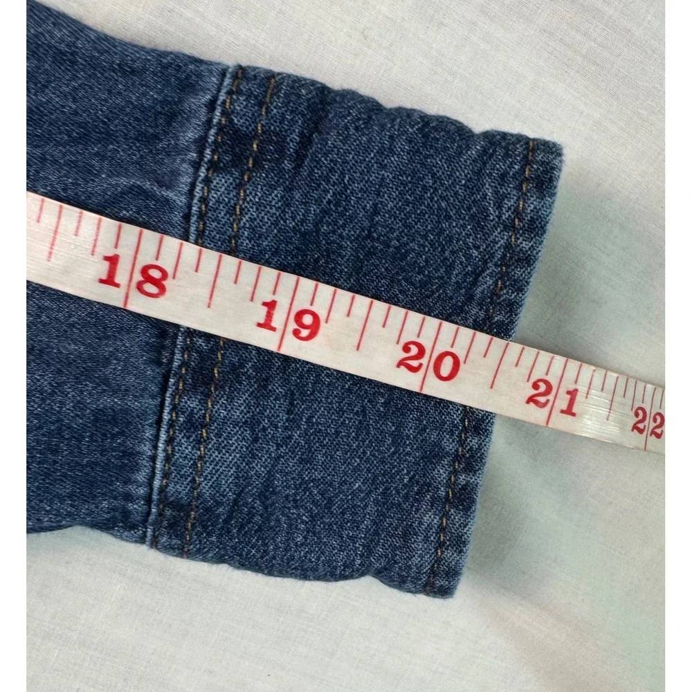 Gap Denim Girls XL Blue Western Snap Button Down Shirt Long Sleeve